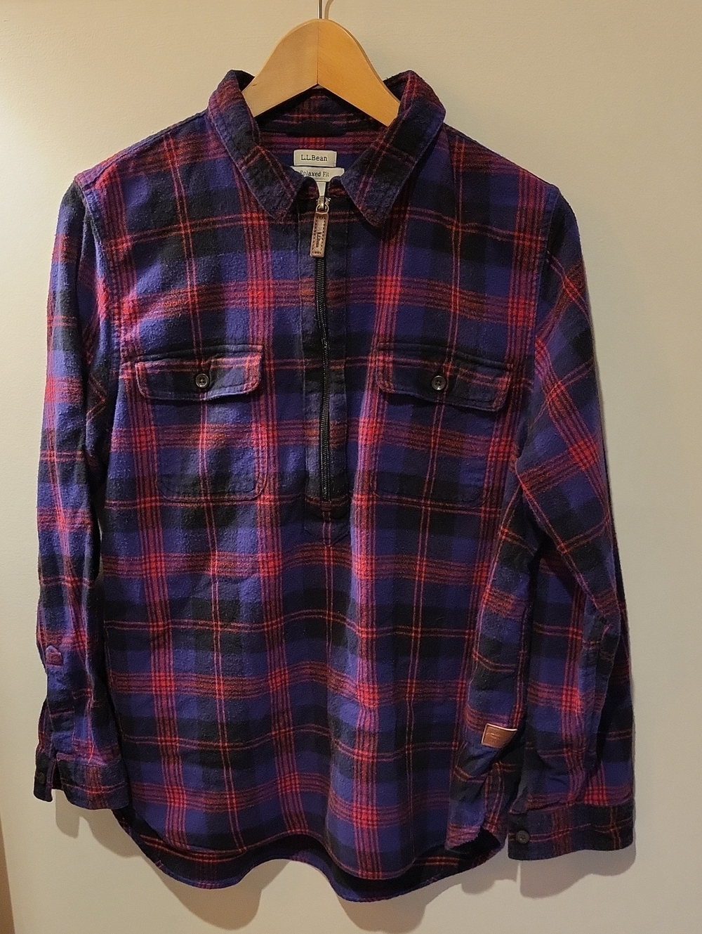 🏕 LL Bean Zipper Shirt Plaid